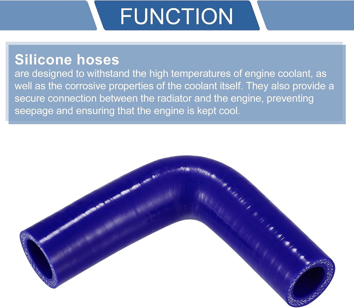 1 Stuk Universele Blauwe Siliconen Slang Voor Auto, Id 19mm/0.75"-22mm/0.87", Lengte 90mm/3.54", 90 Graden Elleboog