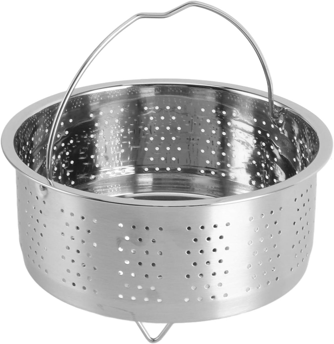 Stoommand voor Koken, Metalen Stoominzetstuk Stoomrek met Handvat RVS Stoommandje Suikerverwijdering Rijstkoker Inzetstuk Stoomrek voor Voedsel Ei Groenten Fruit (Roestvrij staal