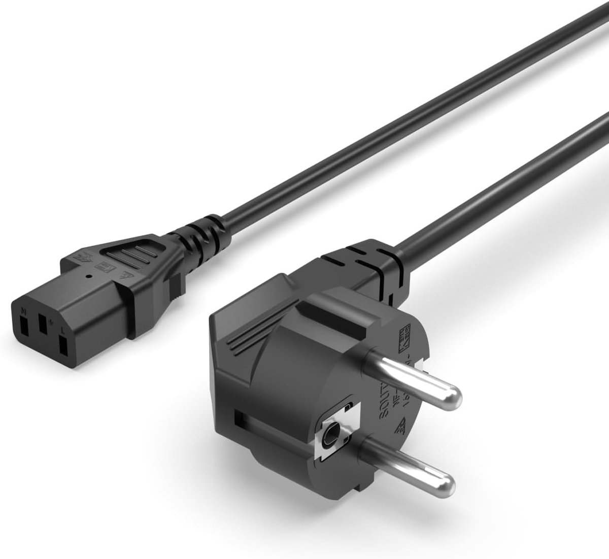 1,2 M C13 3-polige Stroomkabel | Compatibel met Samsung, Dell, BenQ, LG, Sony, voor Panasonic, Acer, Compaq LCD, Plasma TV, LED Monitor – EU Netkabel