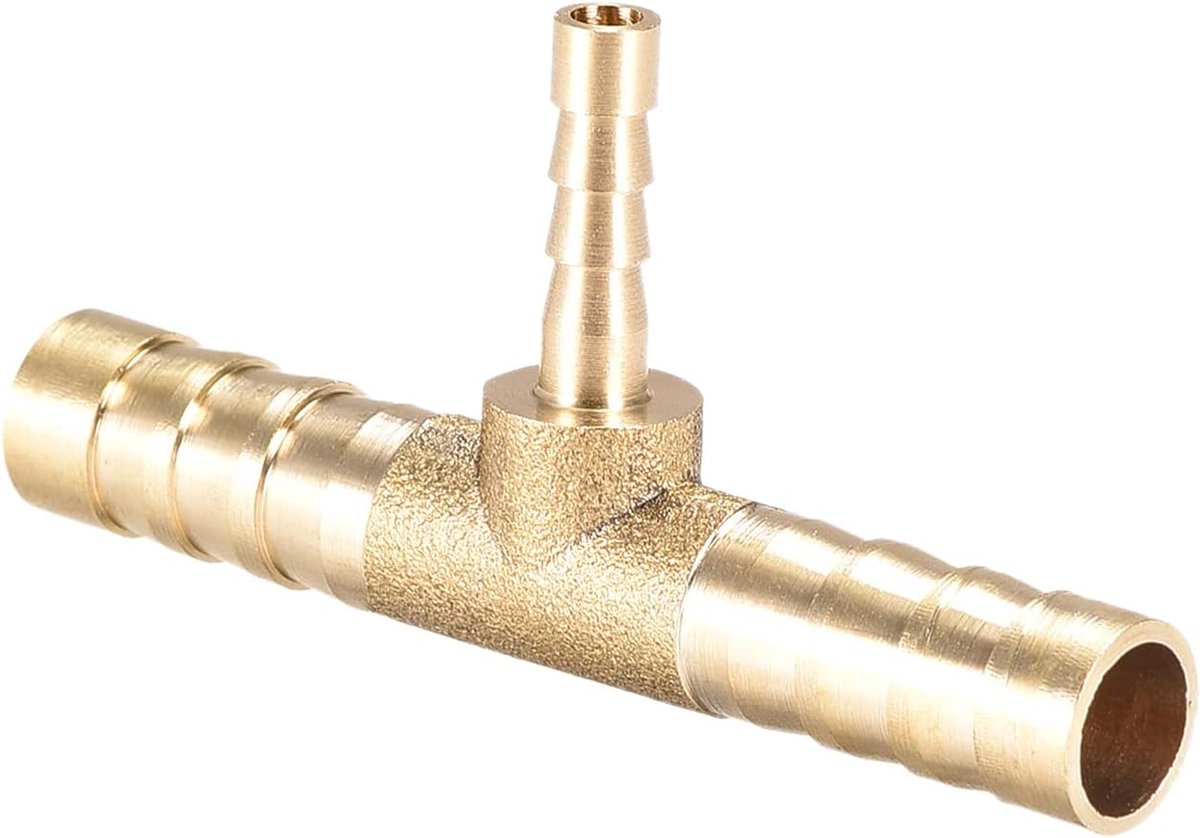8 x 4 x 8 mm T-vorm messing tapslang verloopstuk x 1 stuk 3-weg slangkoppeling [goudkleur]