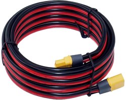 kabelverlenging, 3 m, XT60-bus naar stekker, XT60H verlengkabel, 3 m, 12 AWG, zonnekabel, compatibel met Anker EcoFlow Delta River Powerstaion zonnepaneel