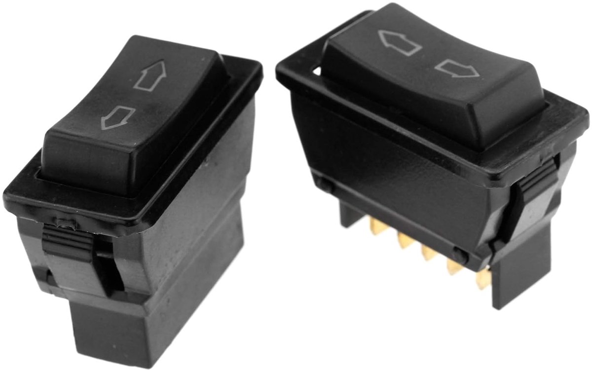 Lord of the Tools 2x Universele 5 Pins LED Auto Elektrische Raamschakelaar DC 12 V Up Down Venster Schakelaar Knop