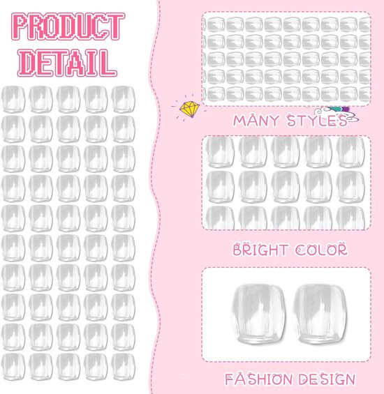 Haarparels 50PCS Transparant - Grote Acrylparels - Veilig en Zacht - Ideaal voor Kinderen - SnelShoppen — afbeelding 2