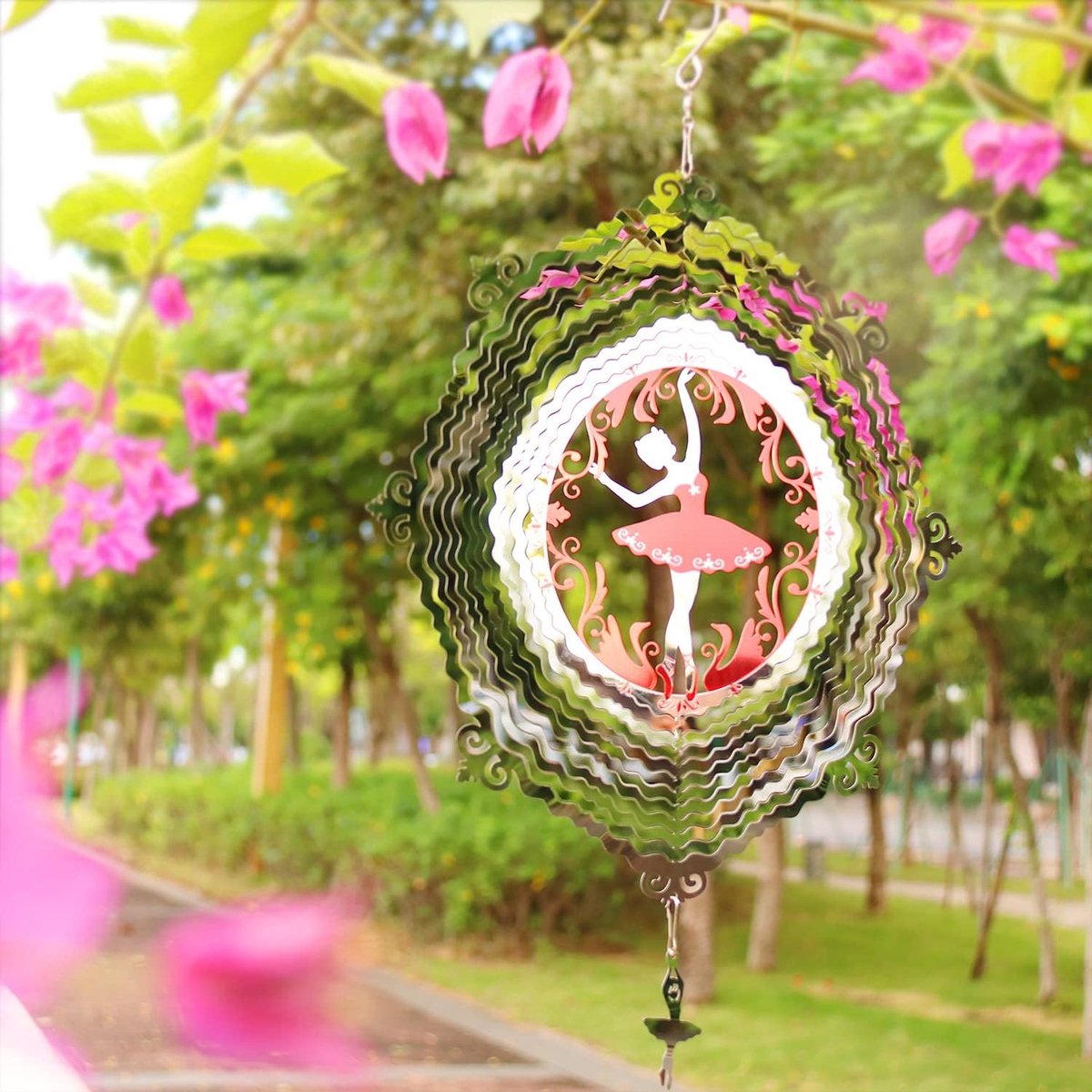 Windspinners Voor Tuin En Tuin, 3d-metalen Roterende Windgong, Roestvrijstalen Hanger Voor Balletmeisje, Kunstversiering Voor Tuin Buiten Tuin Gazon Patio(Color:rood)
