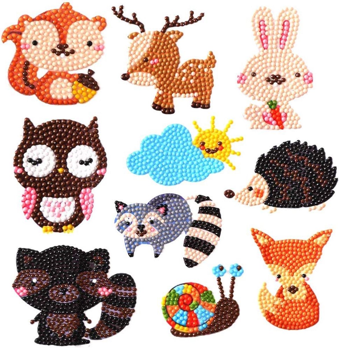 5D Diamond Painting kinderset, doe-het-zelf, diamond painting kits dierenschilderij, dieren, diamantstickers voor kinderen, volwassenen, beginners, meisjes, jongens, verjaardagscadeau, 10