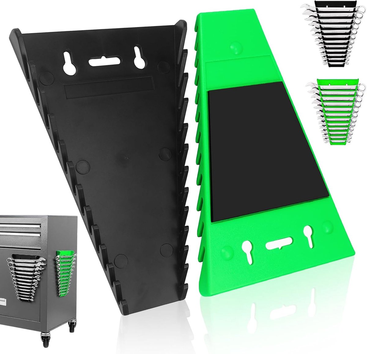 Gereedschapshouder, steeksleutelhouder, magnetische schroefsleutel-organizer, schroefsleutelhouder voor werkplaats, magneetlijsten, gereedschapshouder, muur, tangenhouder, klemhouder, 2 stuks