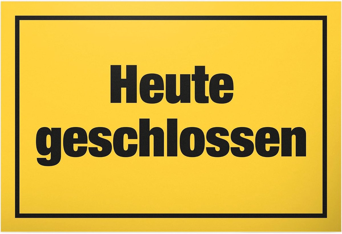 Vandaag gesloten - bord 30 x 20 cm - cadeau party collega's vrienden cadeau-idee decoratie feestdecoratie - spreukenbord verjaardagscadeau deur wanddecoratie grappige spreuk deurbord