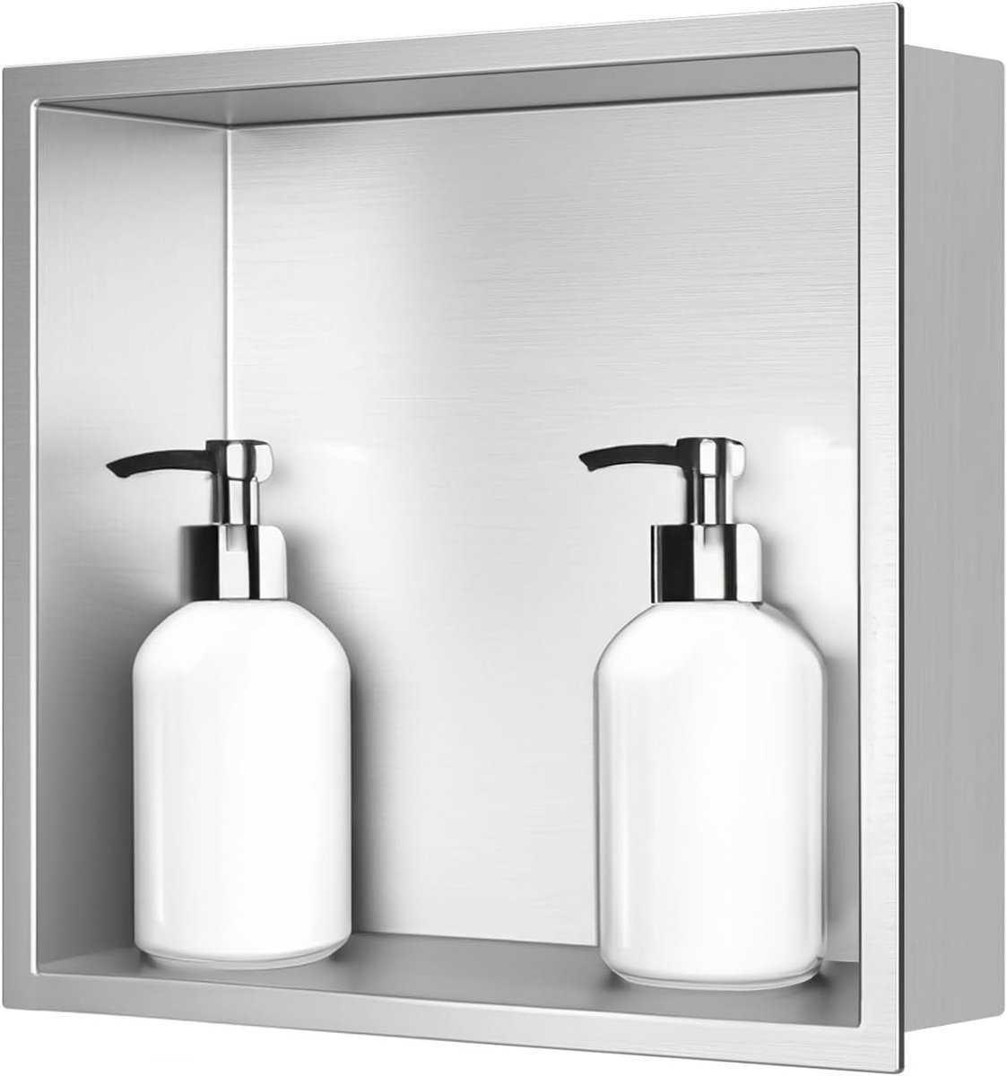 Douche, Douchewandschap Roestvrij Staal, Douchewandschap Enkele Lader Opslag, Douchebak 30 * 30 * 10CM, Nikkelkleur