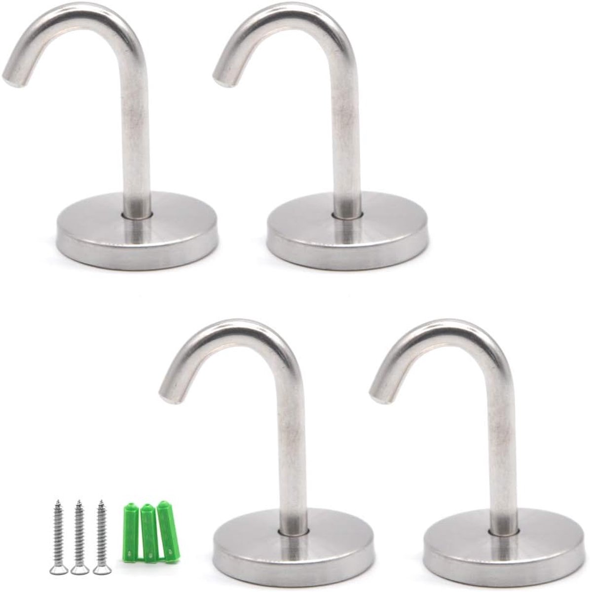 Haken, wandhaken met schroeven, duurzaam, 4 stuks