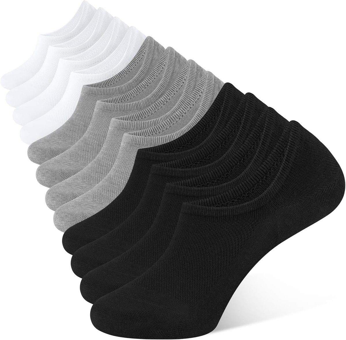 Sokken Heren Dames Antislip Siliconen, 6 Paar | Zacht en Huidvriendelijk, Licht Ademend, Versterkt en Slijtvast, Past Zich Aan de Voetvorm Aan, Lente en Zomer, 39-42 43-46