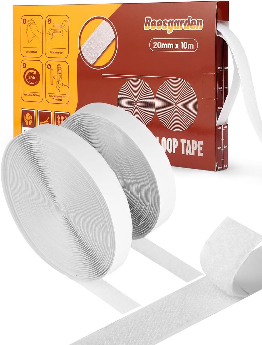 Tape zelfklevend extra sterk 20 mm x 10 m - wit - sterke hechting - ideaal voor bevestigen - SnelShoppen