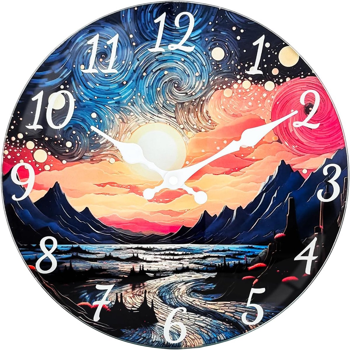 Wandklok 30 cm - glazen analoge klok - stil design - perfect voor woonkamer en keuken - SnelShoppen