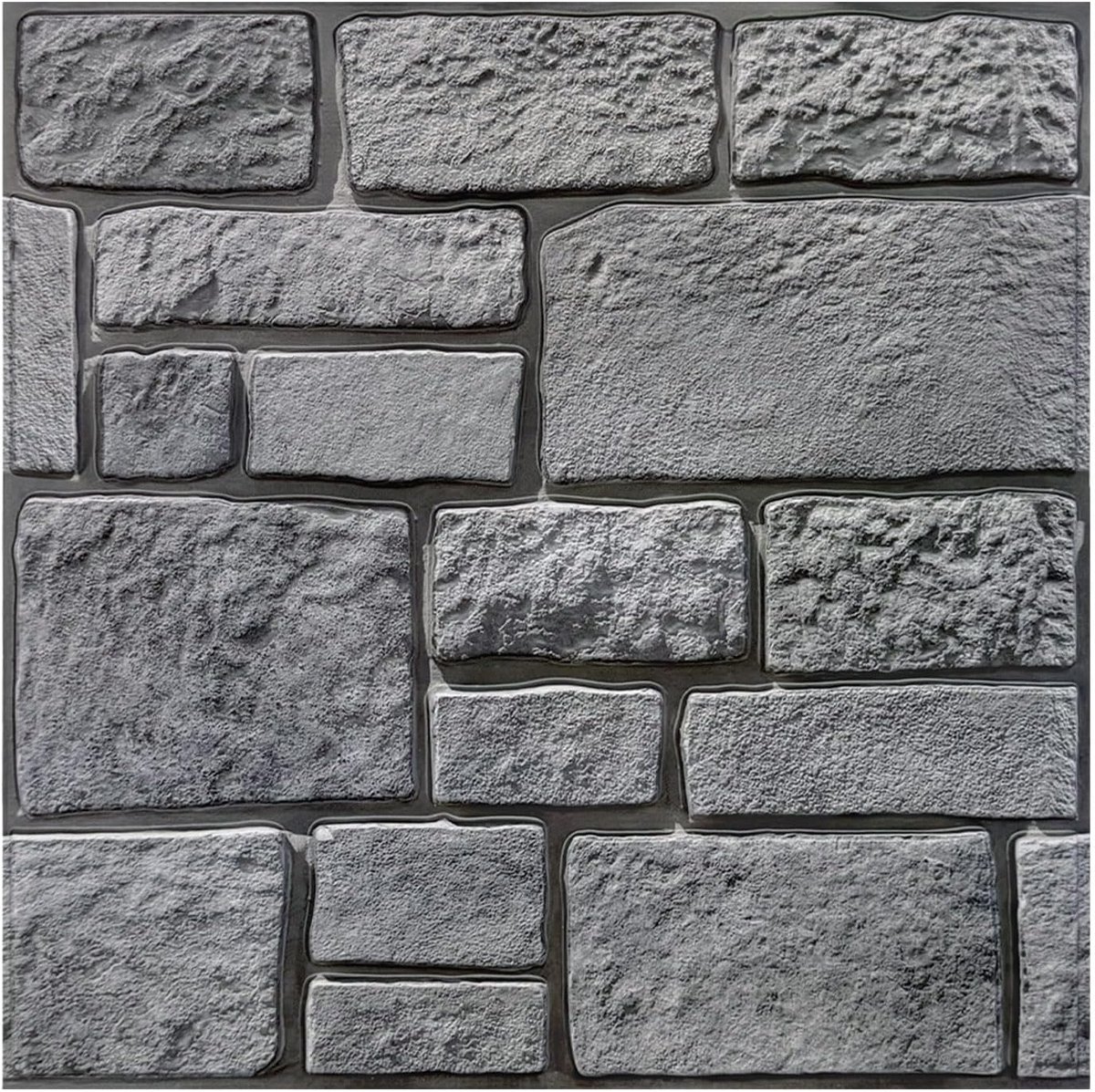 3D wandpanelen zelfklevend steen, bruine steen wandpaneel, 10 stuks 30x30 cm, 3D PVC zelfklevende wandtegels wandbehang voor woonkamer, keuken, wanddecoratie, waterdicht