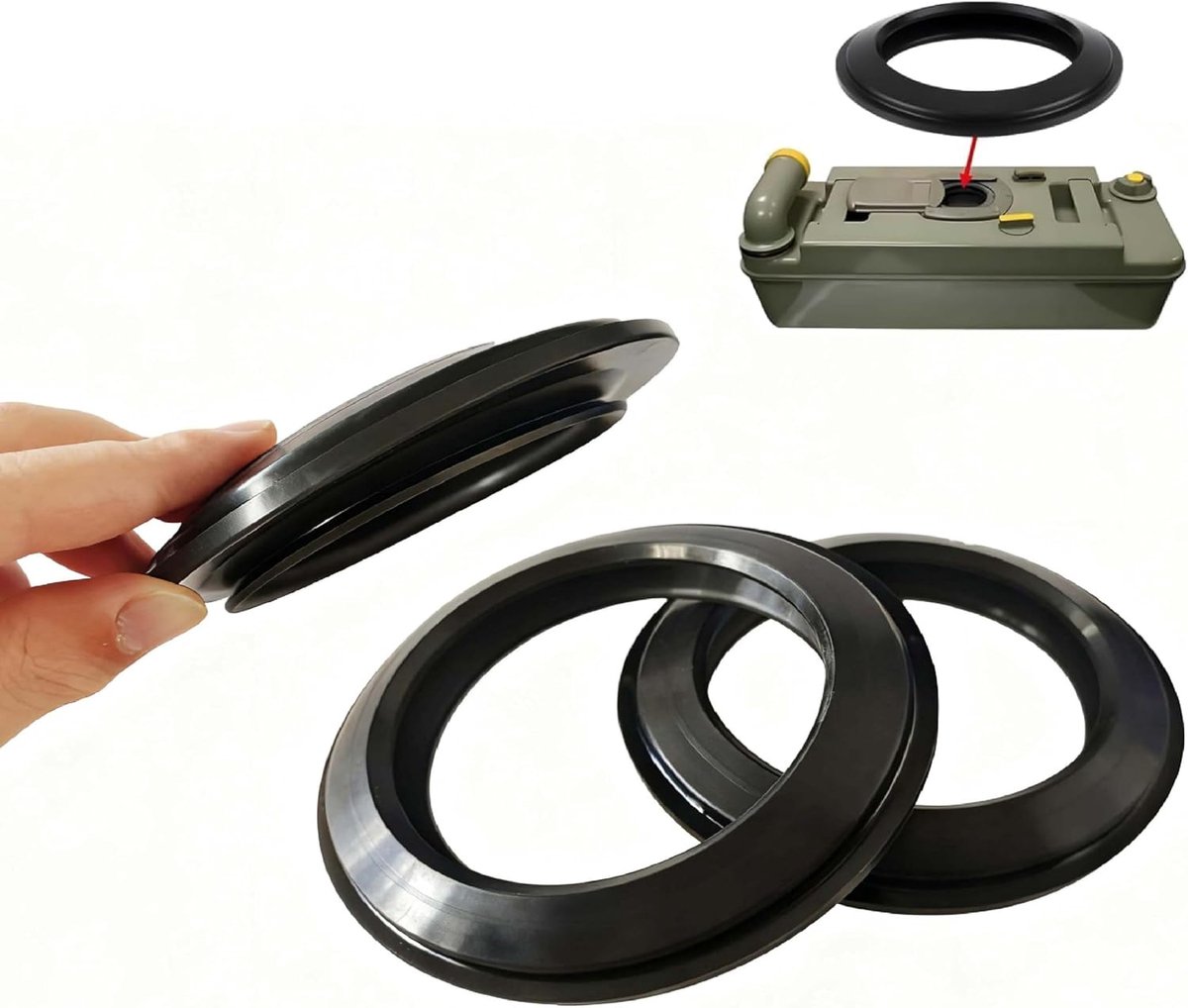 2 stuks toiletafdichting voor Thetford C2, C3, C4, C200, C250, C260, C400 & C500 – Waterdichte schuifafdichting als reserveonderdeel voor campingtoiletten, caravans en campers
