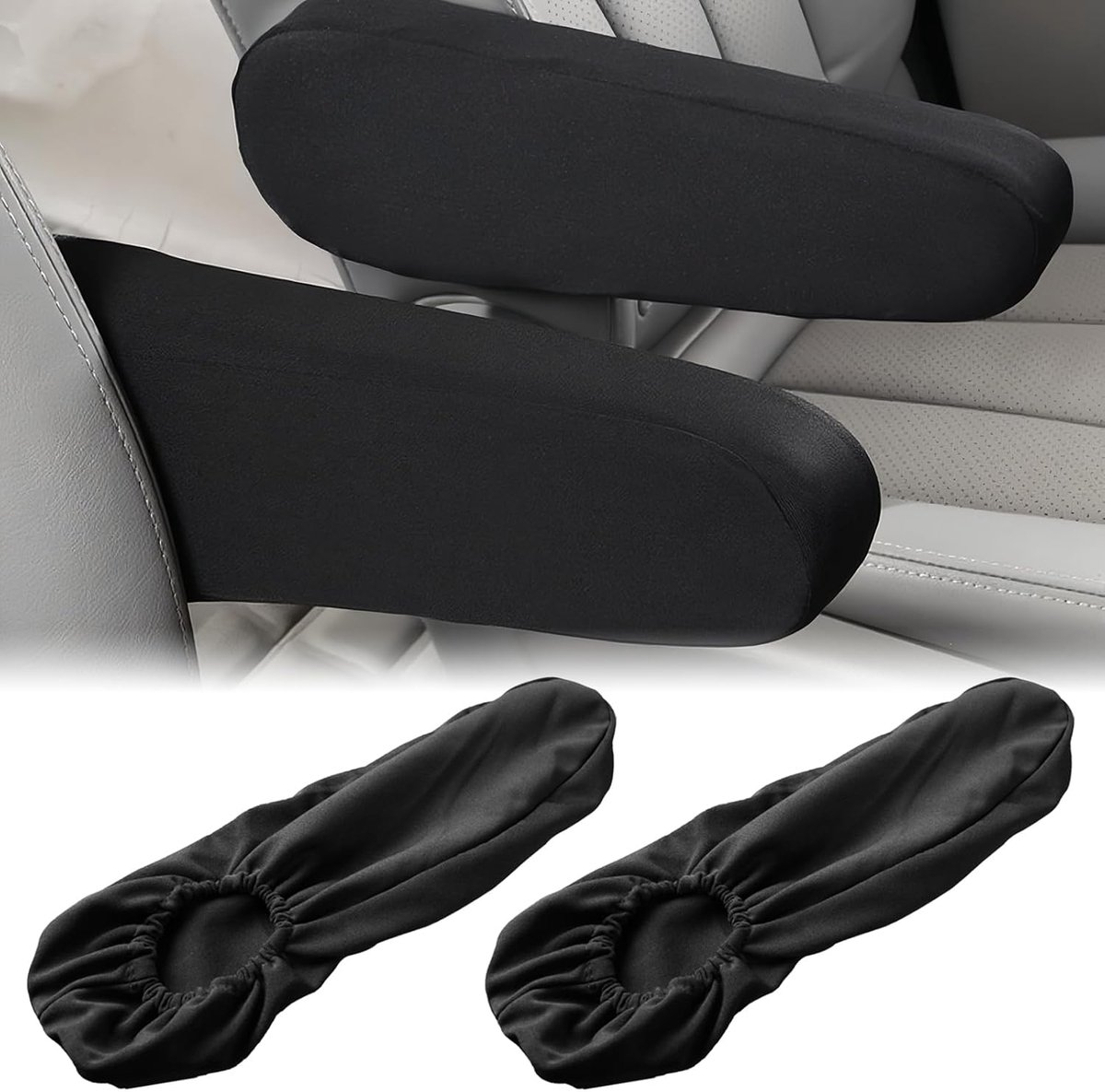 Armleuninghoezen, armleuninghoes voor voorstoelen, elastische en krasbestendige armleuningbeschermers auto, zacht en ademend, universele autostoelaccessoires voor de meeste voertuigen