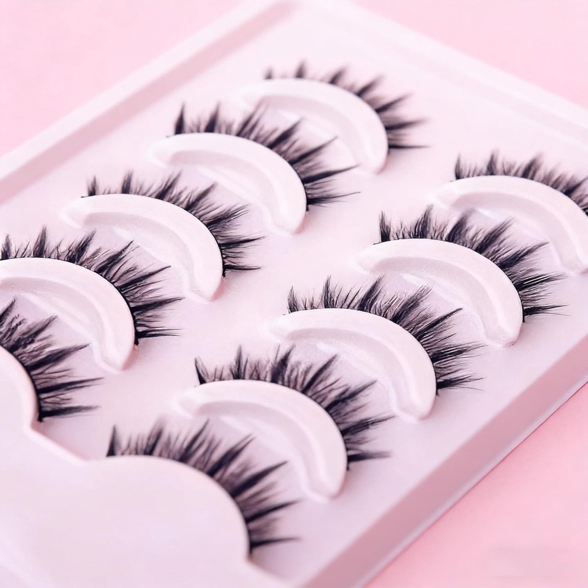 5 Paar wimperextensies, manga-wimpers, zelfklevende valse wimpers, herbruikbare kunstwimpers, stekelige valse wimpers, natuurlijke wimpersset voor shows, proms, cosplay, enz