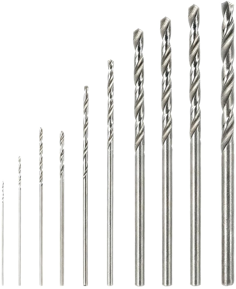10 stuks HSS-boren voor hout, kunststof, mini-spiraalboren, met opbergdoos, 0,8-3,0 mm, voor modelbouw, sieraden, houtbewerking