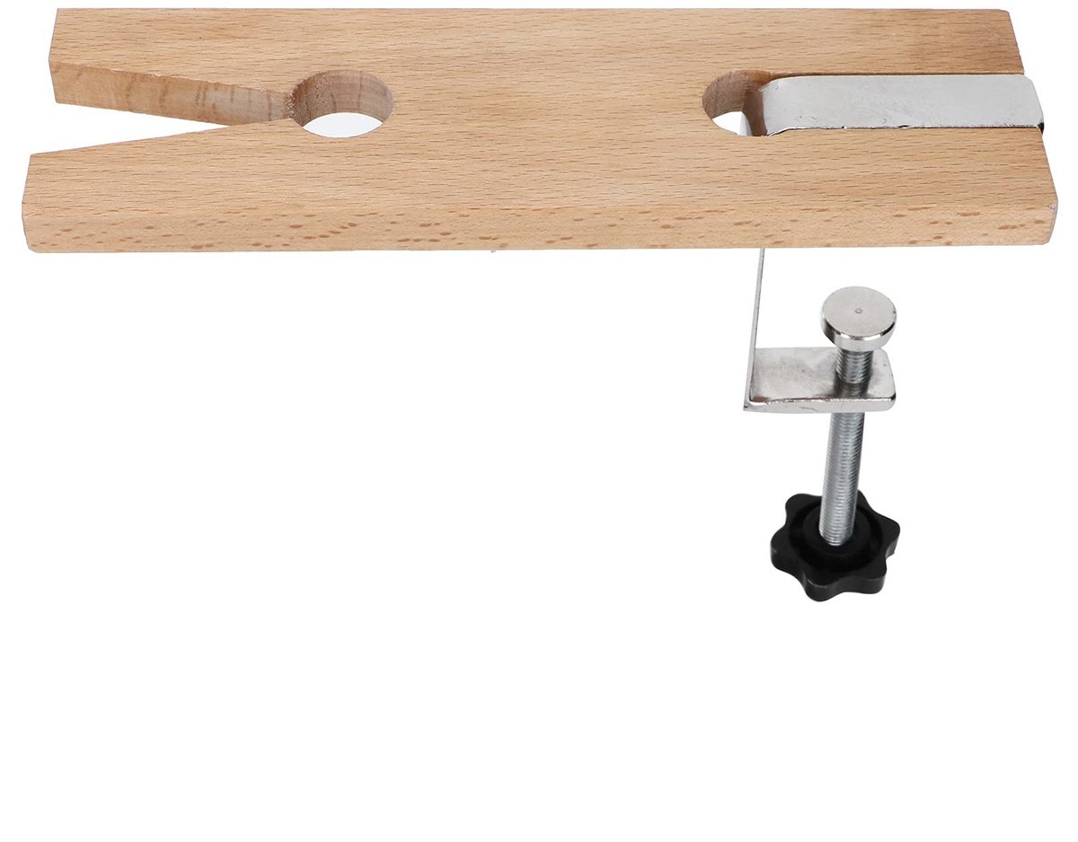 Dailygoods- Juweliers-stiftklem Professioneel - Bevestigingsgereedschap - Werkbank - Duurzaam Hout/IJzer - Stevig Design - Onmisbaar voor Sieradenbewerking - Juweliersgereedschap