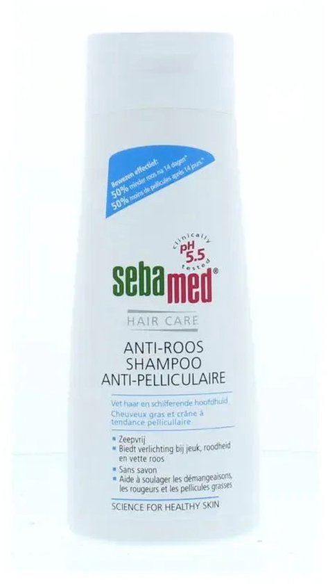 Sebamed Anti-Roos Shampoo - Zeepvrij - 50% minder roos binnen 14 dagen - Piroctone olamine vermindert jeuk, roodheid en irritatie - 200 ml