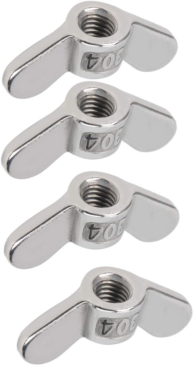 Dailygoods- Vleugelmoer M8 - 10 Stuks - Roestvrij Staal 304 - Bevestigingshardware - Eenvoudig te Gebruiken - Braamvrij Oppervlak - Vlindermoer