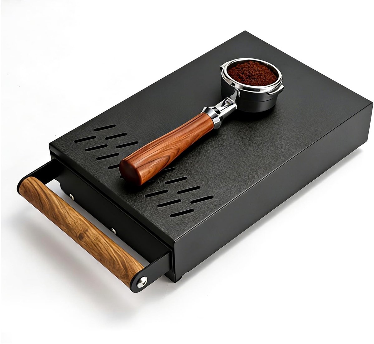Dailygoods- Koffiediklade Professioneel - Knockbox - Afkloplade Roestvrij Staal - Koffiedik Container - 31,5 x 21 x 7 cm - 3,7 Liter Capaciteit - Knock Box