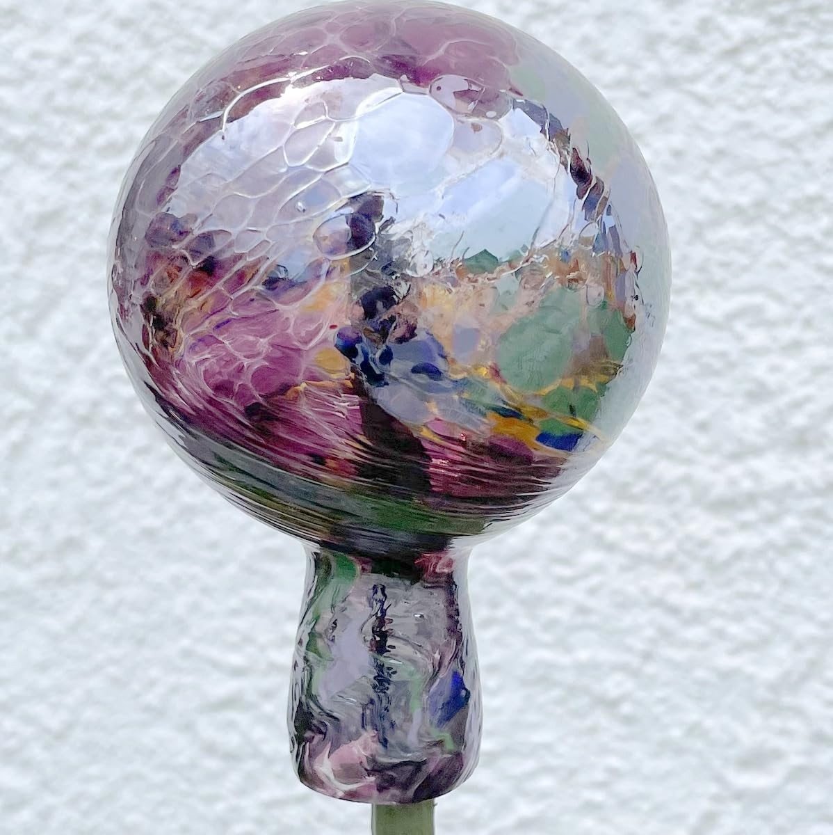 Dailygoods- Tuinbol Vorstbestendig - Mondgeblazen Glazen Bol - Tuinsteker Rozenbal - Decoratieve Tuindecoratie - Diameter ca. 9 cm - Hoogwaardige Glaskunst - Tuinbal