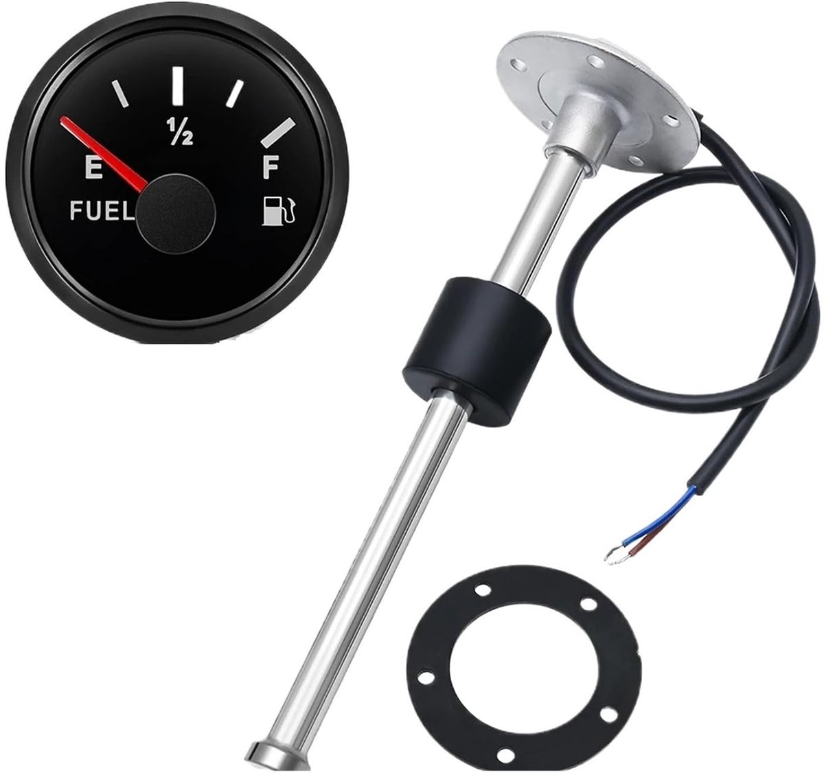Brandstofniveaumeter - Niveausensor - Tankmeting - 7 Kleuren Verlichting - 0-190 Ohm - Zwart