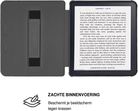 Lunso Geschikt voor Kobo Libra Colour hoesje (7 inch) - Vegan Saffiano Leren Sleep Cover - Oh Deer! van Merkloos — afbeelding 3