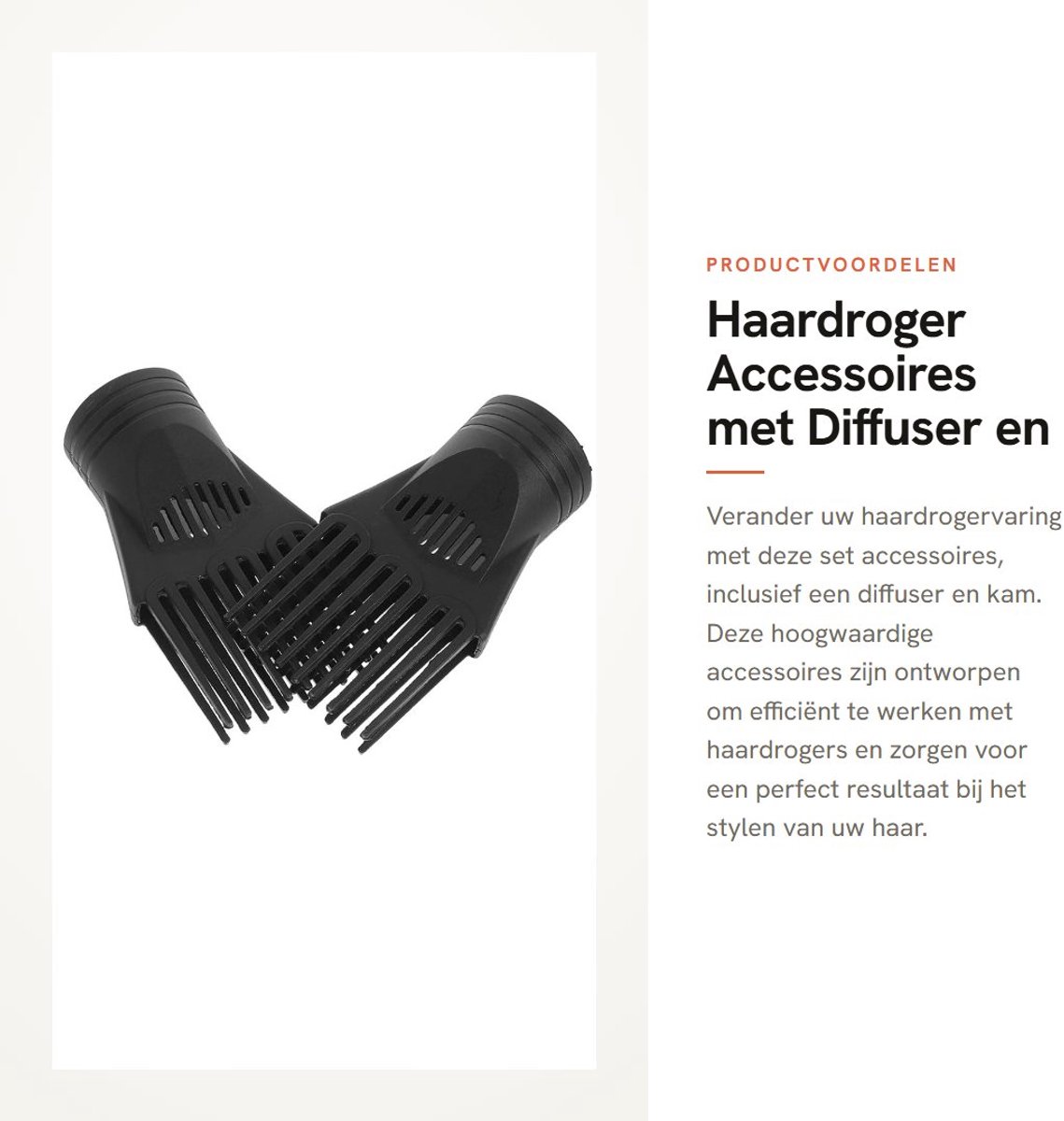Dailygoods - Haardroger Accessoires met Diffuser en Kam voor Efficiënt Haarstyling