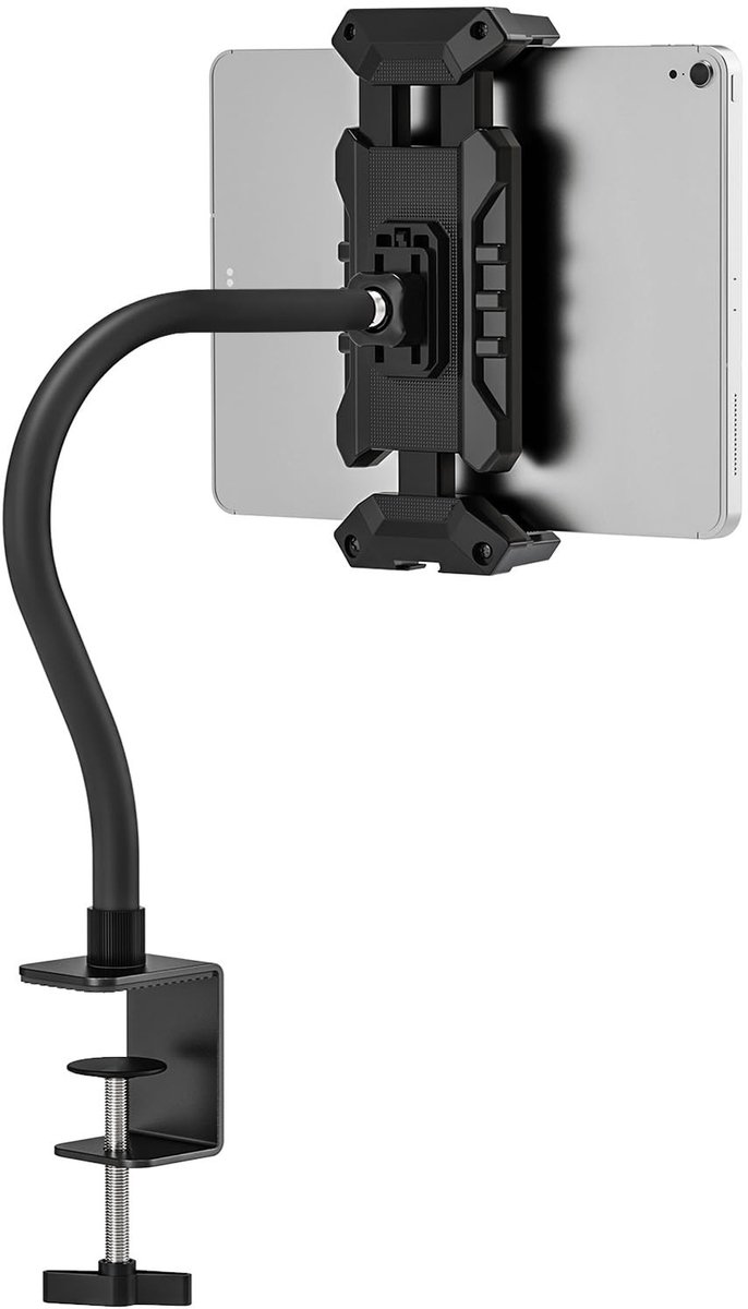 Dailygoods - Tafel tablet houder met zwanenhals, 360 graden rotatie voor iPad en smartphone