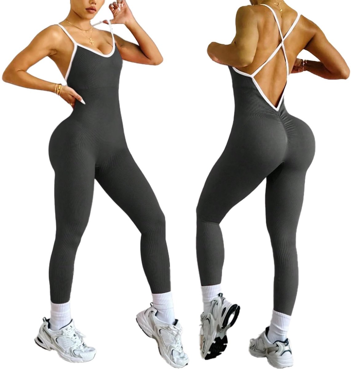 Dailygoods - Sport Jumpsuit Dames - Strak en Elastisch Figuurvormend voor Fitness