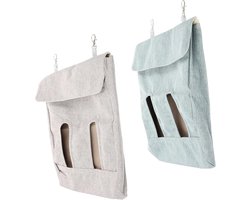 Konijn Hooizak - Voerzak Kleine Dieren - Hooi Voeren - Met Haak - 30x24cm - Grijs