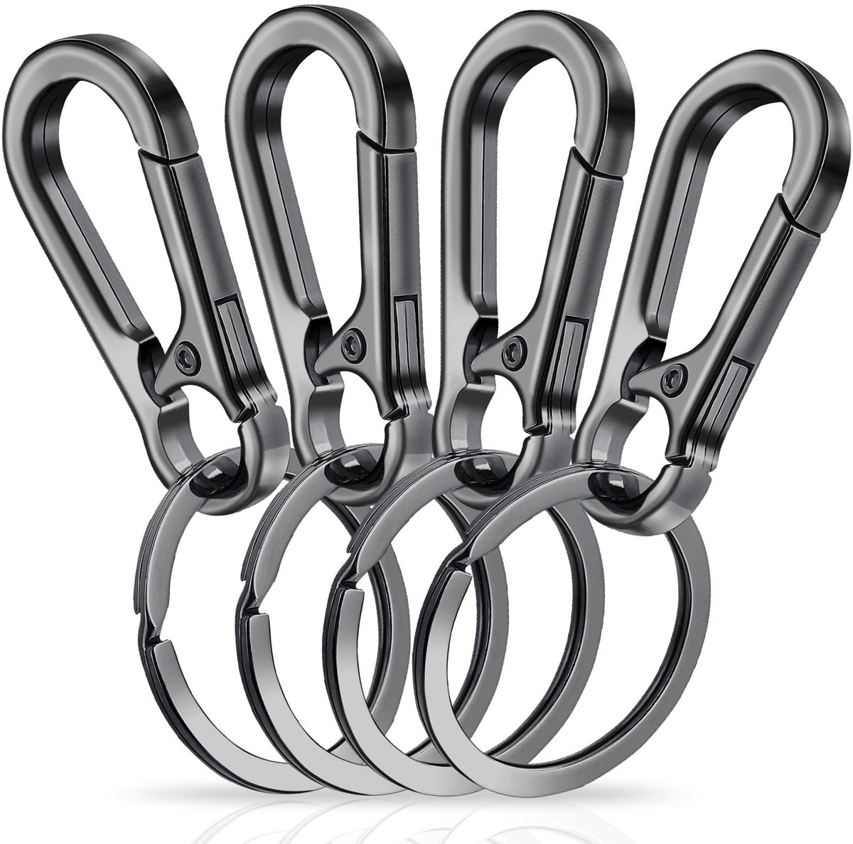 Dailygoods- Sleutelhanger Robuust - Karabijnhaak Zinklegering - Sleutelhangerhouder - Set van 4 Stuks - Flexibel Ontwerp - Voor Eenvoudig Ophangen - Sleutelhaken