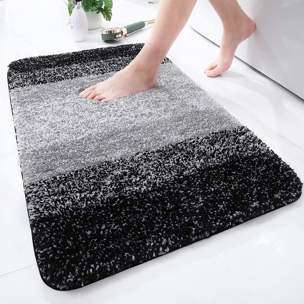 Dailygoods- Badmat Antislip - Zacht Microvezel - Hoogpolig - Wasbaar - 51 x 76 cm - Absorberend - Badkamermat