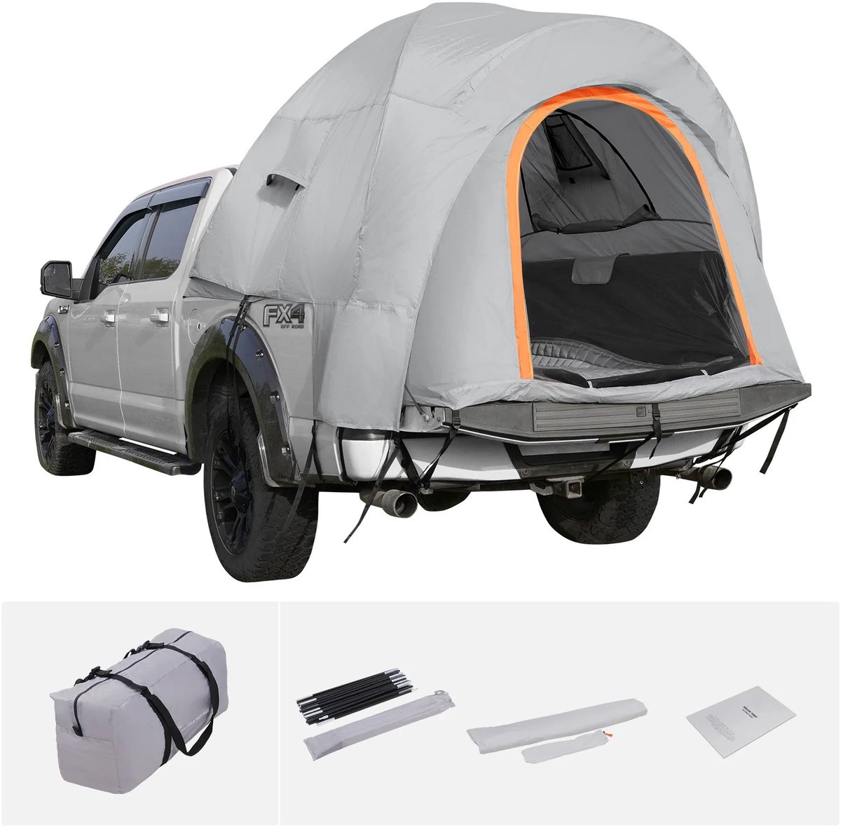 Roossentials kampeertent - Achterklep tent - Tent - SUV-tentbevestiging - Voor kamperen - Met regenlaag en draagtas - Dubbellaags