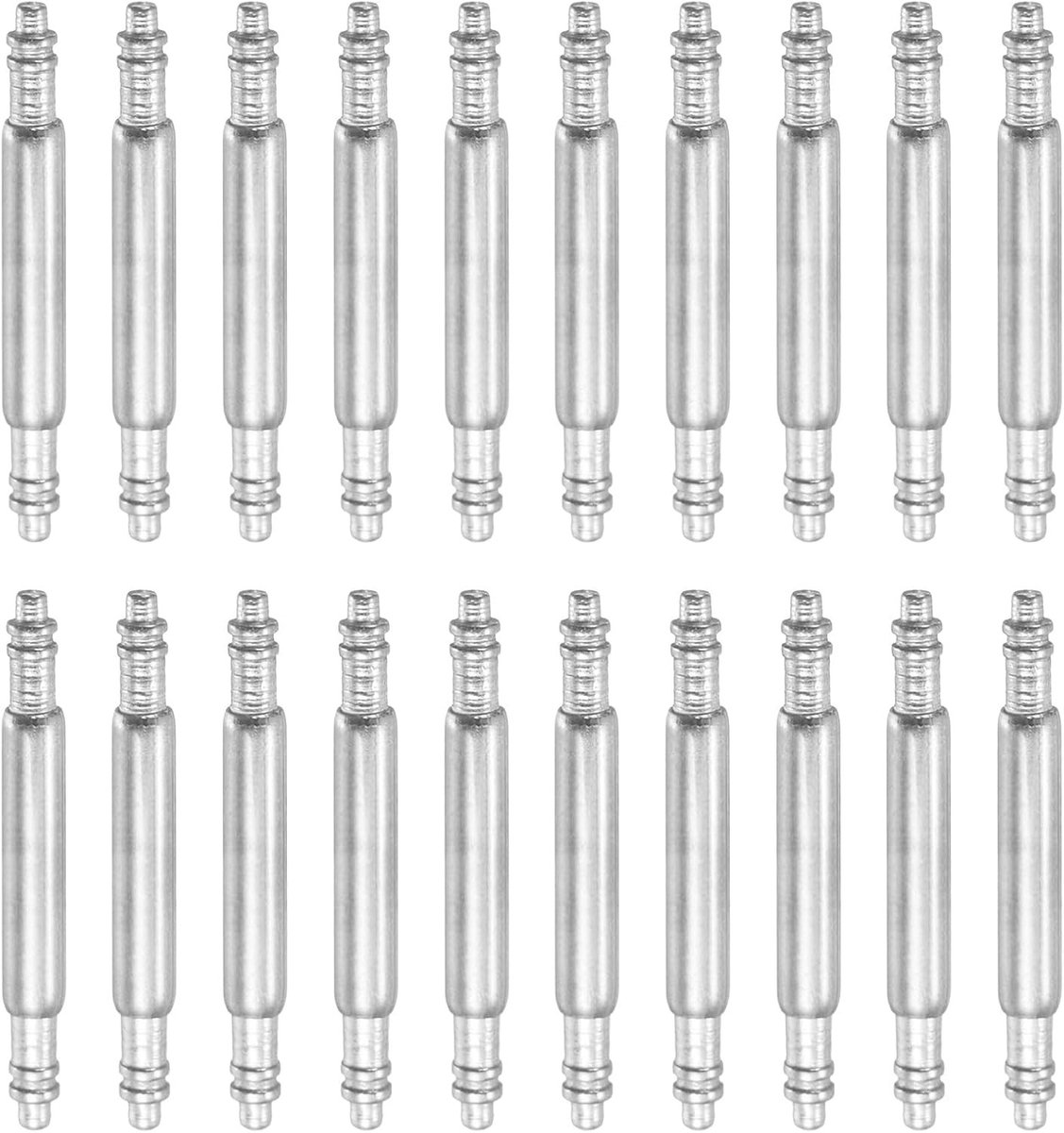 20 Stuks Veerpennen voor Horloges, 10 mm, 1,8 mm Dik, Roestvrij Staal, Dubbele Band, Reserve Onderdelen voor Horlogeband en Horloge Reparatie
