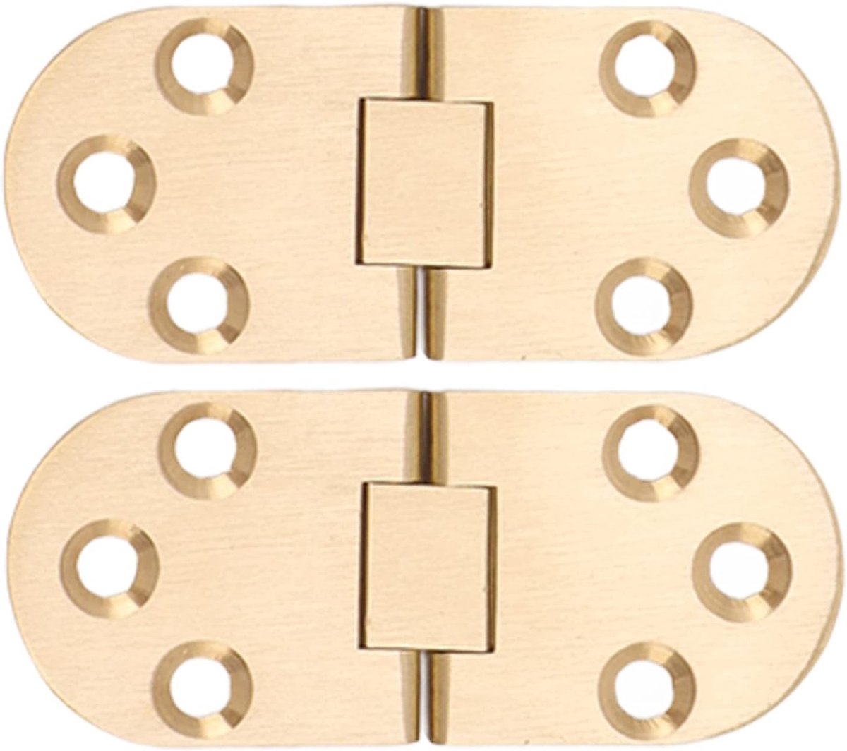 Vouwbare Flip-top Scharnier voor 180 Graden, Ronde Hoek, Geschikt voor Meubels en Naaimachines, Inclusief Schroeven, Set van 2 (2.5mm/0.10inch)