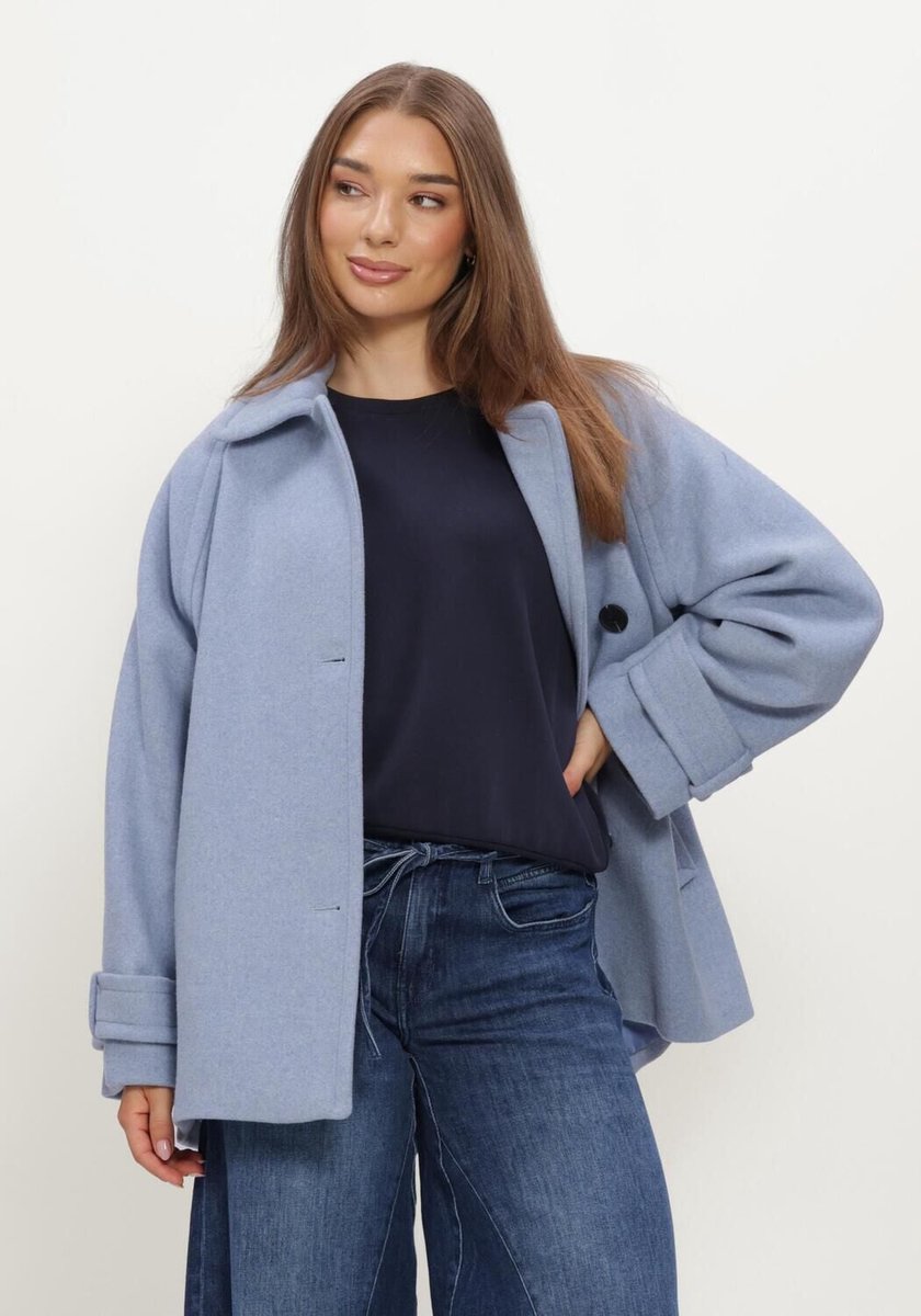 INWEAR Thoraiw Minona Coat R Jassen Dames - Winterjas - Lichtblauw - Maat 36