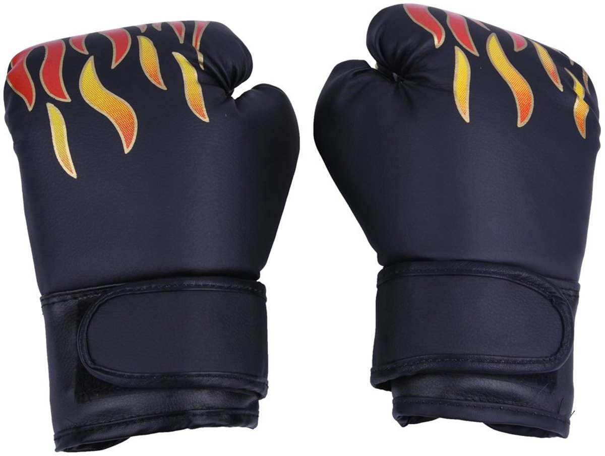 Bokshandschoenen voor kinderen - zwart leer - Muay Thai en Taekwondo - perfect voor training - ShopVlot