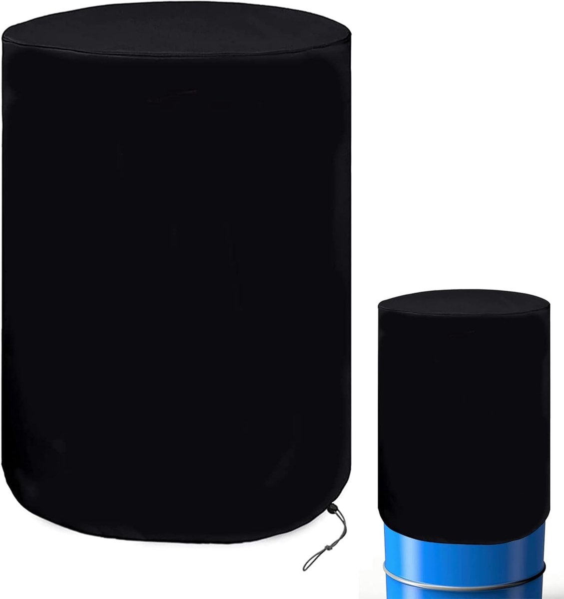 Ronde regenwateropslagdeksel, weerbestendig tarpaulin voor 200L regenton, diameter 65 cm, hoogte 95 cm, beschermhoes met trekkoord, ideaal voor wateropvang en buitengebruik