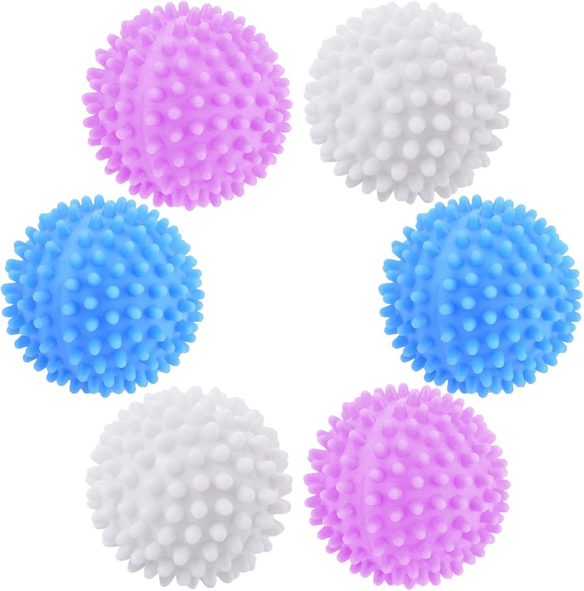 Wasballen voor de wasmachine, 6 stuks herbruikbare droogballen voor het drogen van kleding, ideaal voor donsjackets en andere stoffen