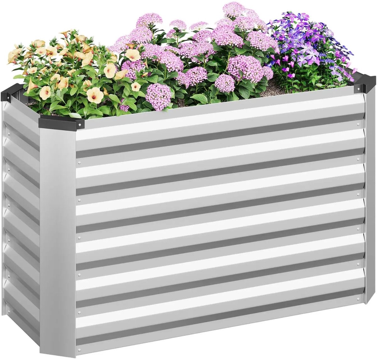 Verhoogde tuinbed B 100 x D 56 x H 40 cm - Roestvrij staal, weerbestendig - Ergonomische werkhoogte, gemakkelijk onderhoud