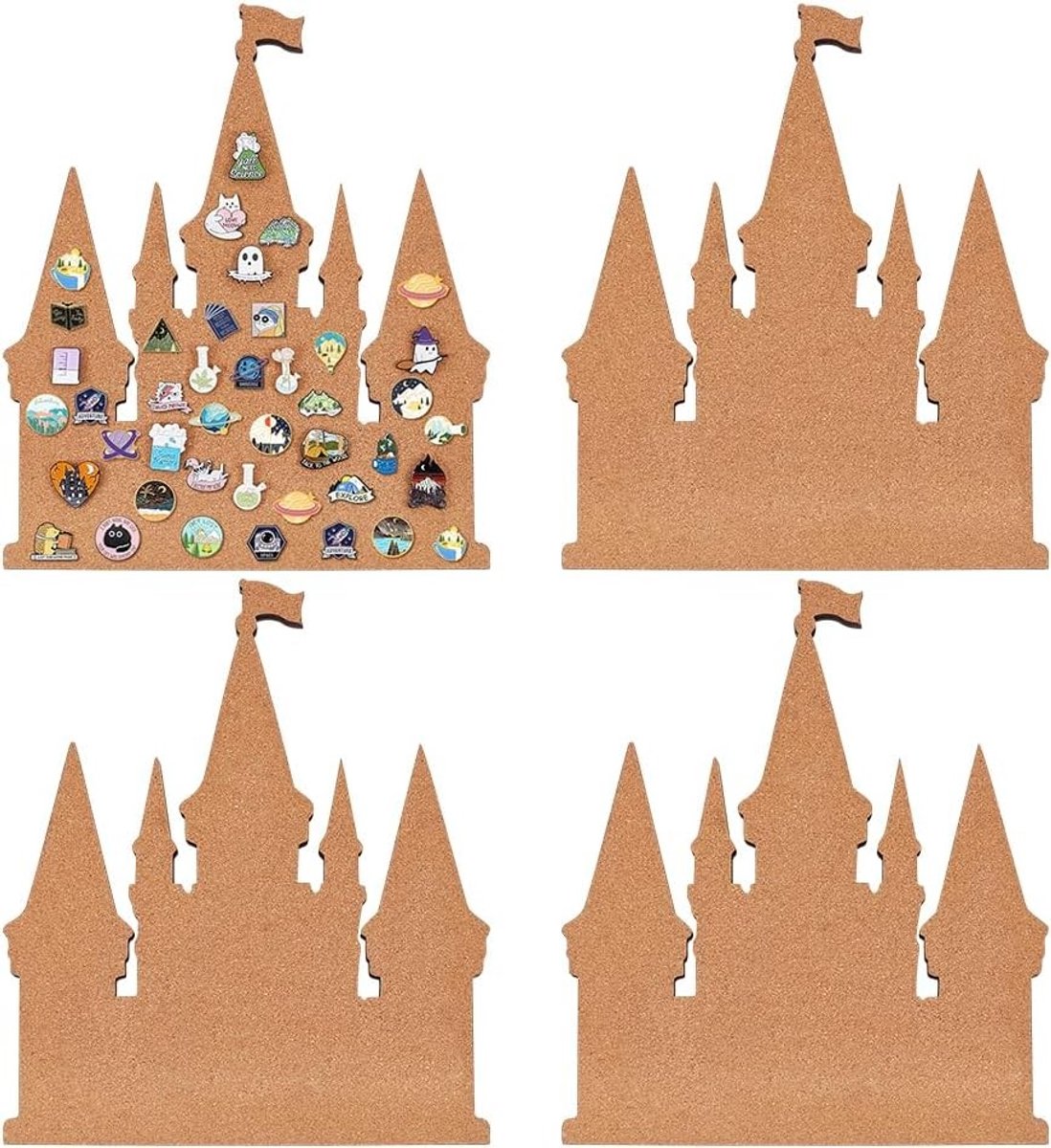 4 Stuks Kurken Bord 36x30cm - Lock Pin Board voor Broches, Sieraden en Kantoor Decoratie - Ideaal voor Thuis en School