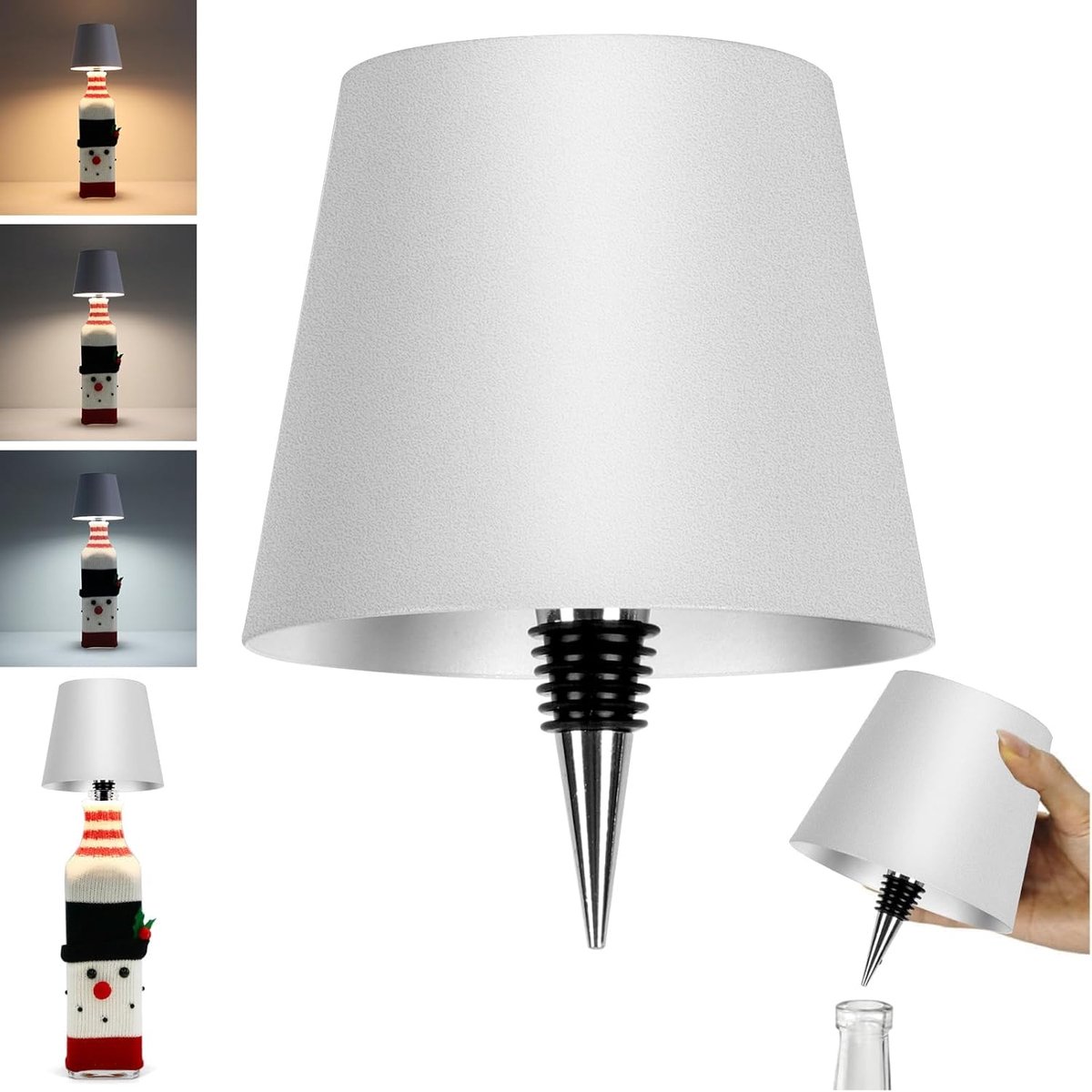 Draadloze led-flessenlamp - aanraakbaar - 3 kleuren - draagbaar design voor slaapkamer - ShopVlot