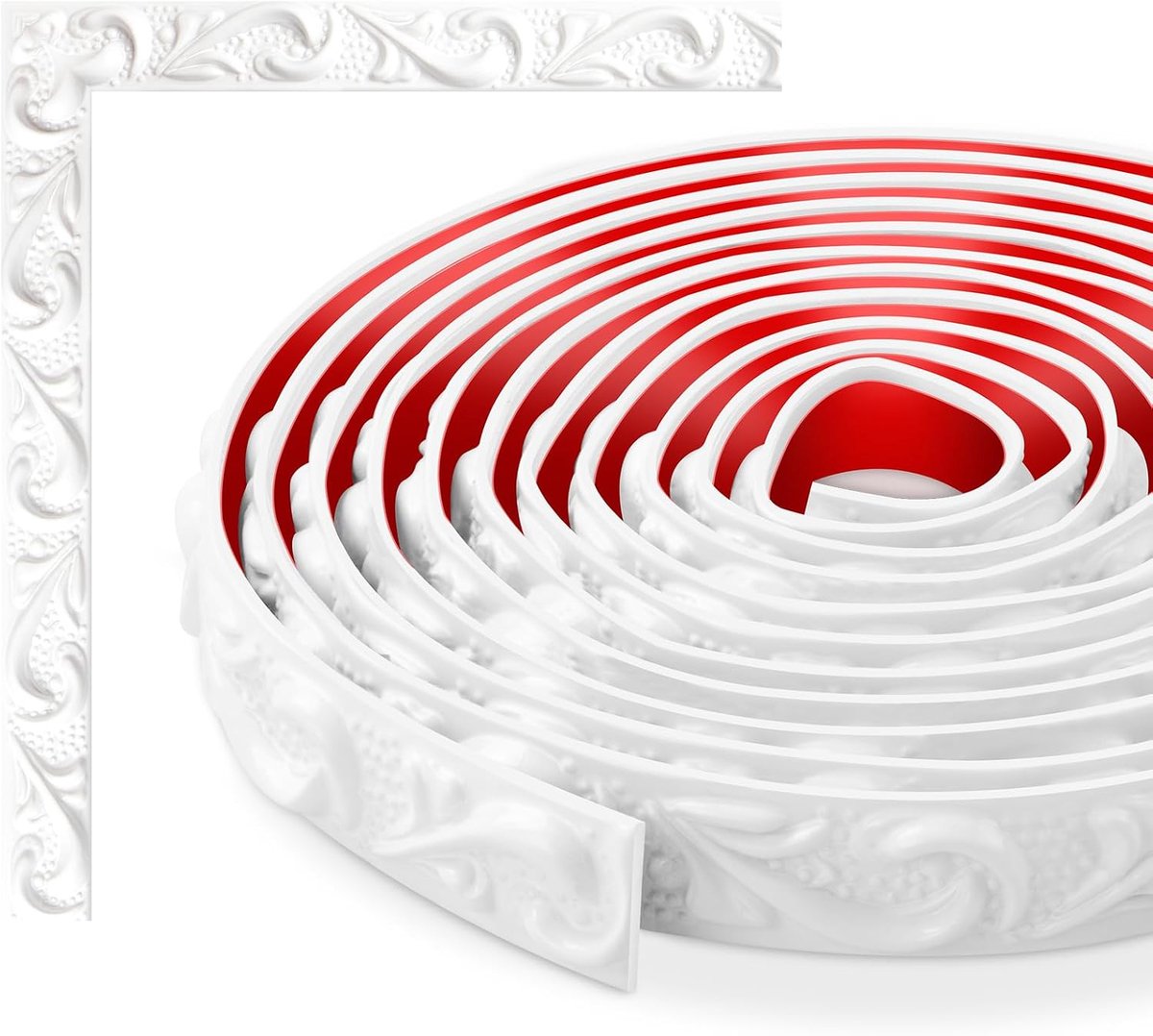 300cm Flexible Wall Frame, Self-Adhesive Wall Strip Decorative Strip Suitable for Cabinets, Walls, Home Decor (White - ShopVlot