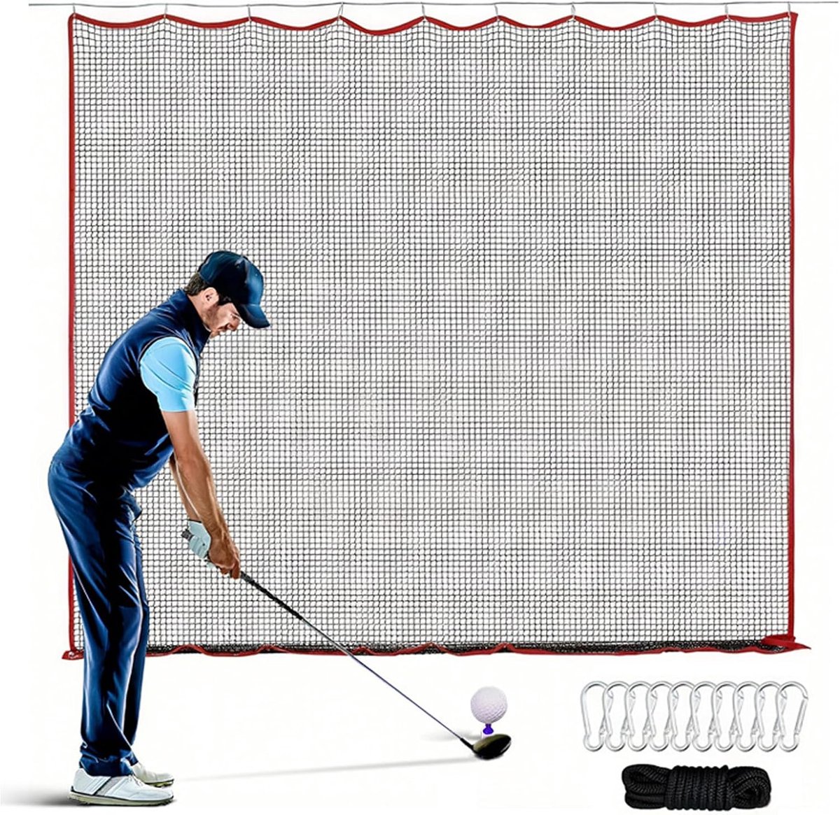 Golfnet 10x10ft - Hoge dichtheid impactdoek - Robuust en duurzaam - Geschikt voor binnen en buiten - ShopVlot