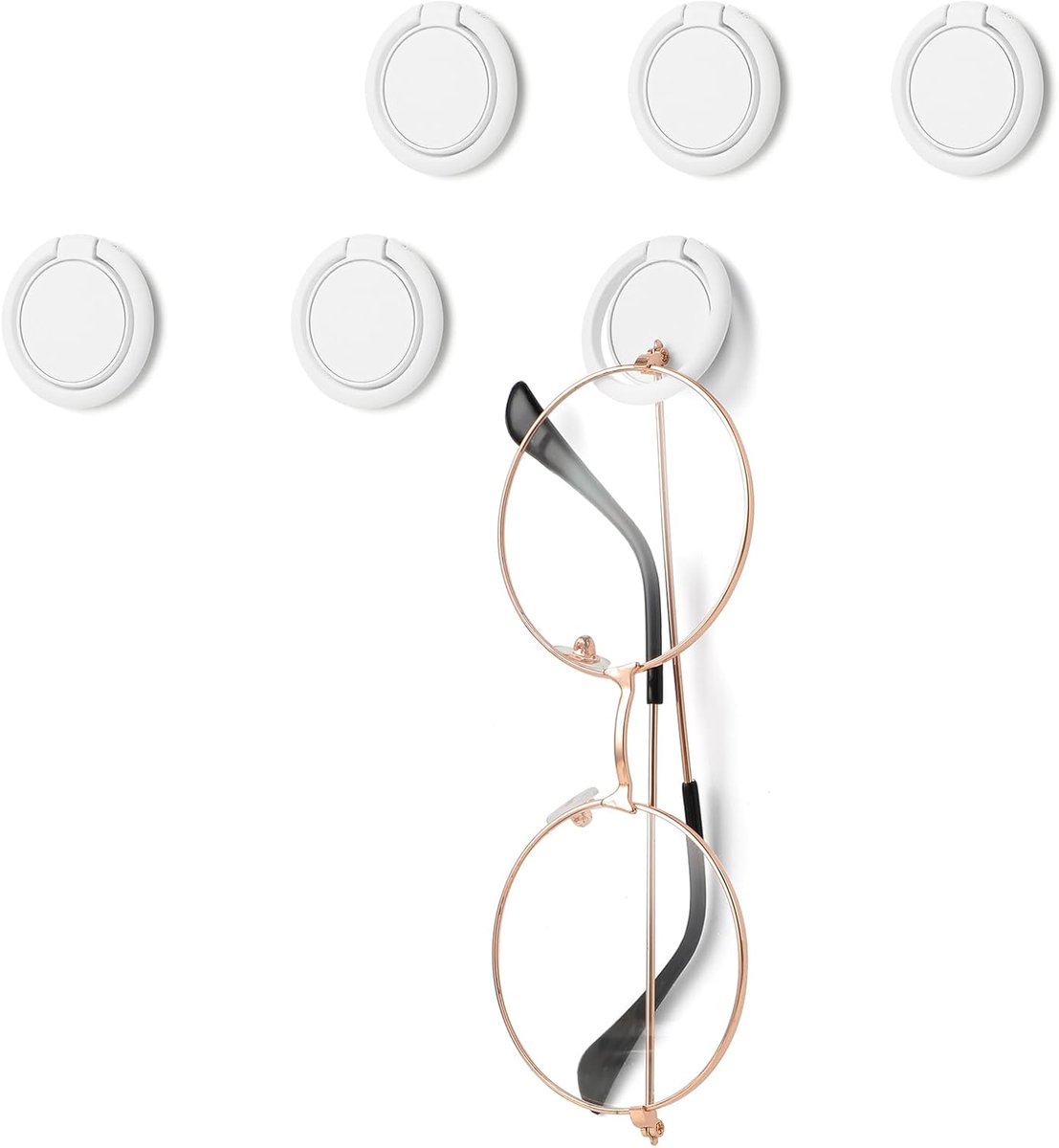 Brilhouder voor zonnebrillen, 6 stuks - wandhouder - zelfklevend - organiseer je accessoires - ShopVlot