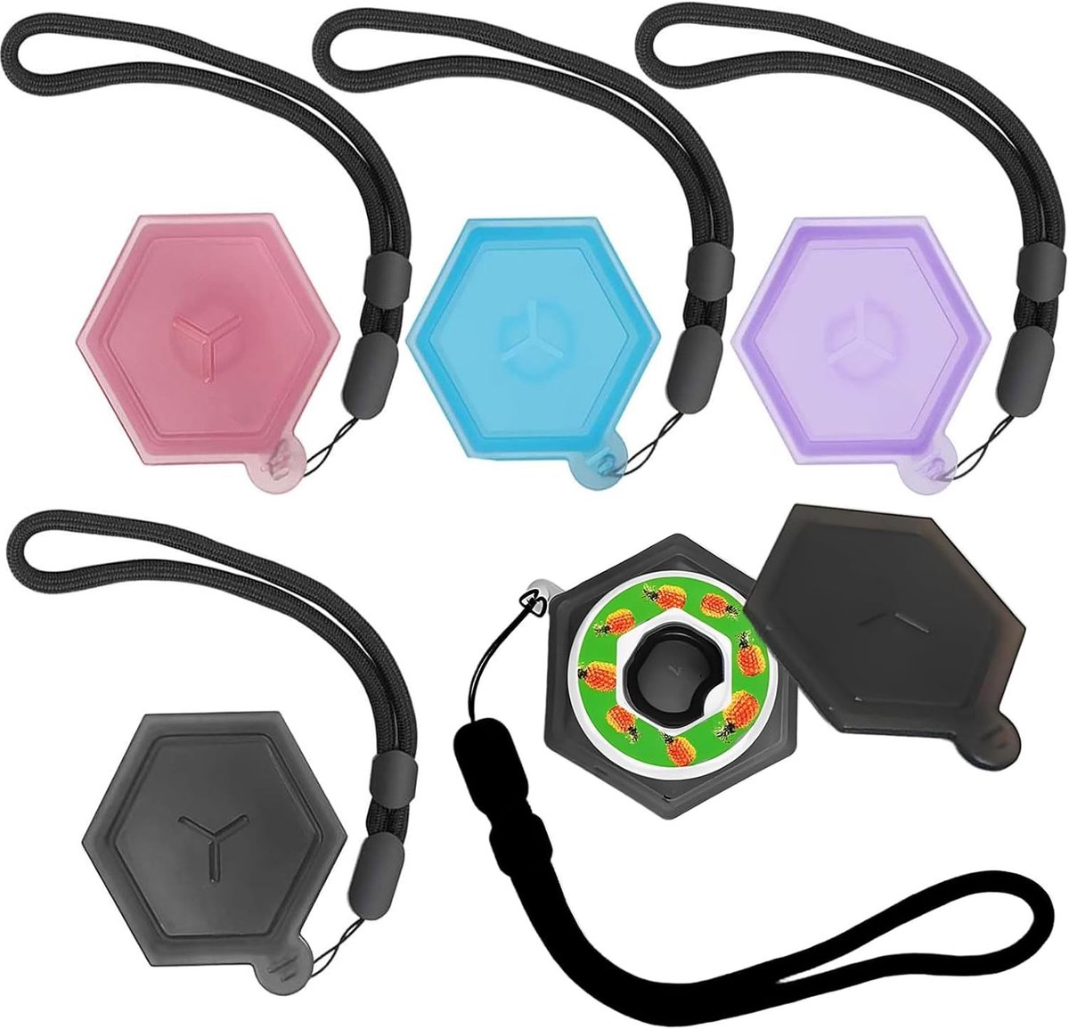 4 Stuks Opslagdoos voor Pods - BPA-vrij, Draagbare Capsuleopslag, Aromatische Pod Bescherming, Geschikt voor AirPods en Geurcapsules (Zwart, Blauw, Roze, Paars)
