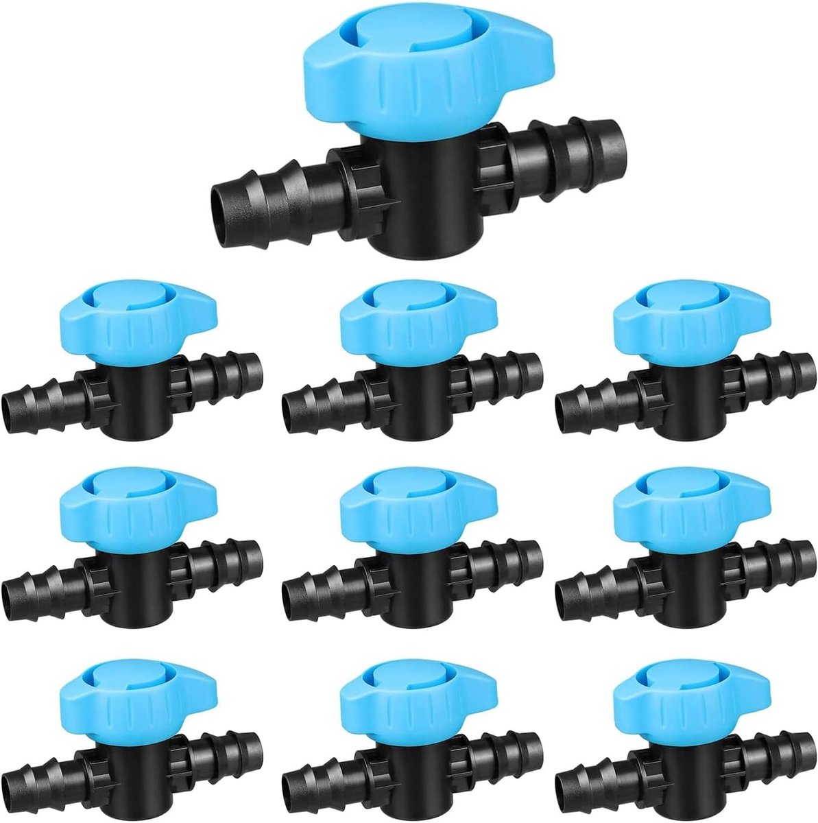 In-line Kogelkleppen voor Tuinirrigatie - 10 Stuks 16mm Slang met Barbed Aansluiting en Afsluitfunctie
