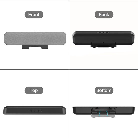 Computer Speakers - PC Geluid - Muziek Luisteren - Clip-on Ontwerp - 7 Centimeter - Grijs — afbeelding 3